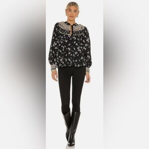 Paloma Printed Blouse Free People size M